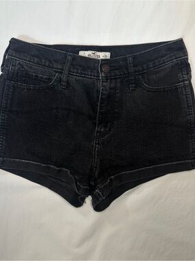 Hollister Black Cuffed Denim Shorts